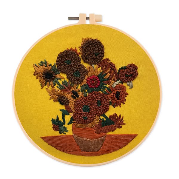 Rubbyoo Embroidery Kit - Van Gogh Painting SunflowerUnique Handmade Art Craft