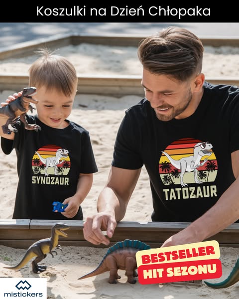 Porządne koszulki 100% bawełna dla Taty i Syna