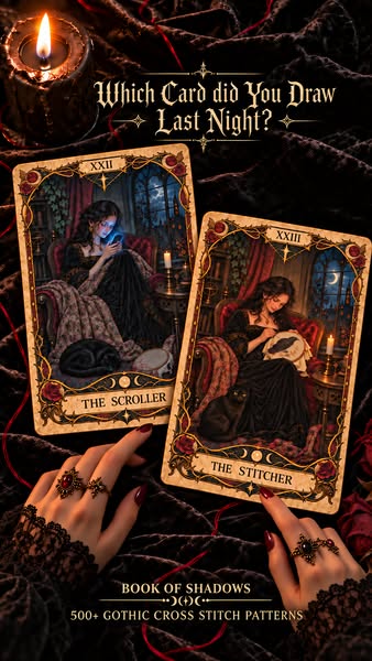 Start Your Ritual Tonight — 500+ Gothic Cross Stitch Patterns.
