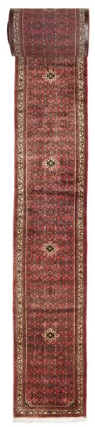 Hosseinabad Rug Hand Knotted 80X1977 Runner Red/Brown