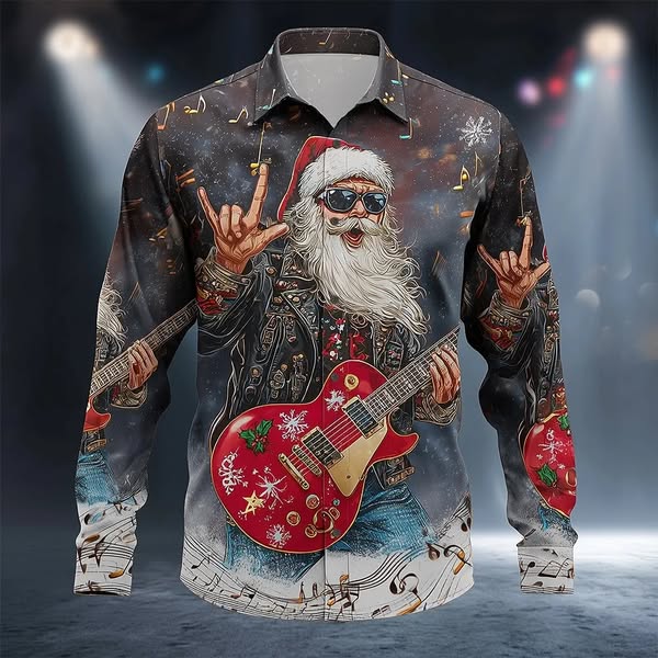Guitar Santa Shirt.