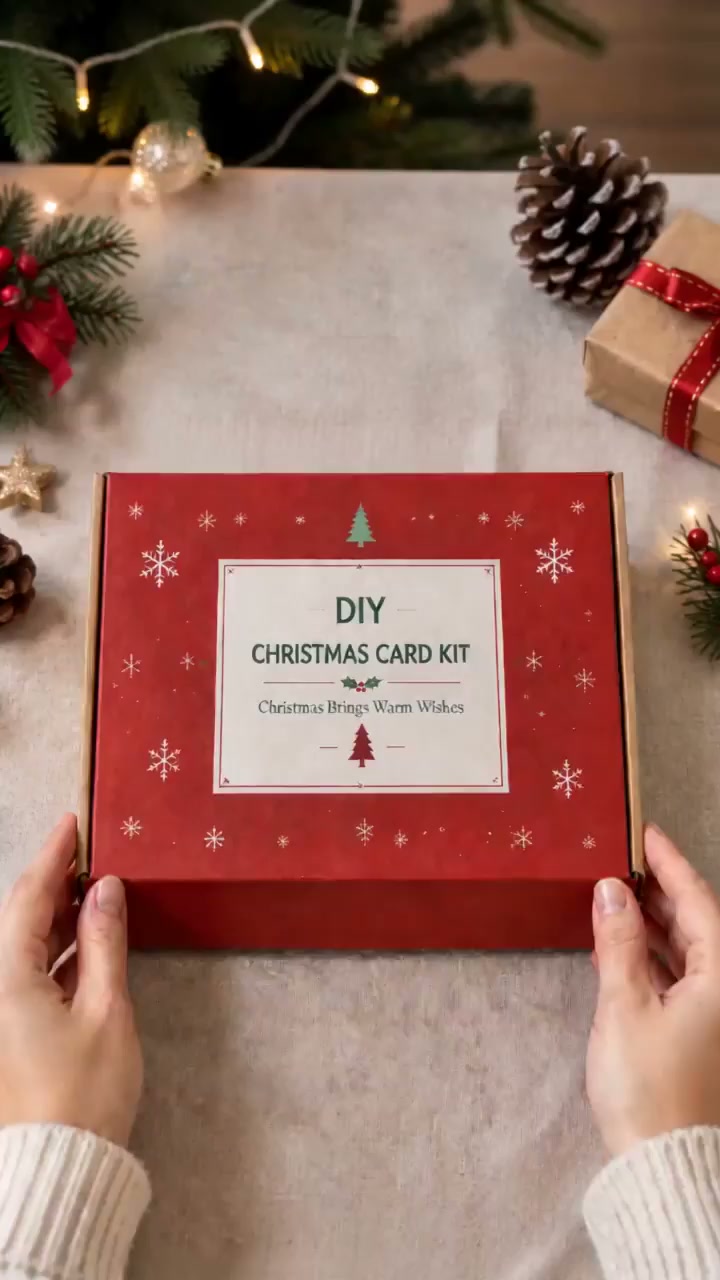 Christmas Hand Embroidery Card DIY Kit | Stitch Your Way Into the Christmas Spirit