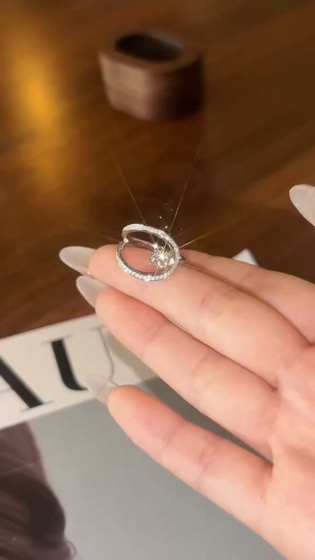Geometric Wrap Pavé Ring