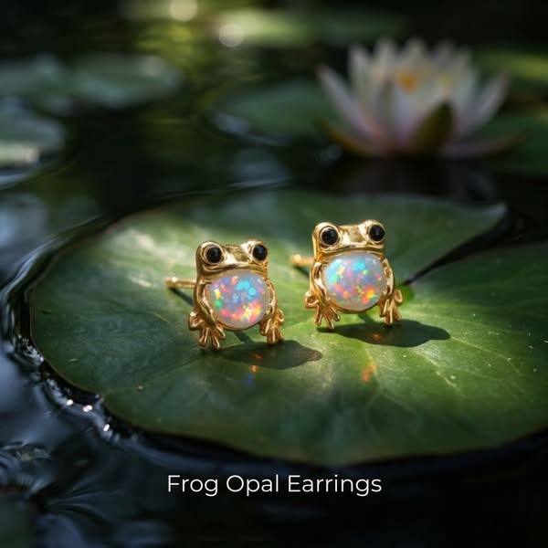 Little Frog Opal Earrings