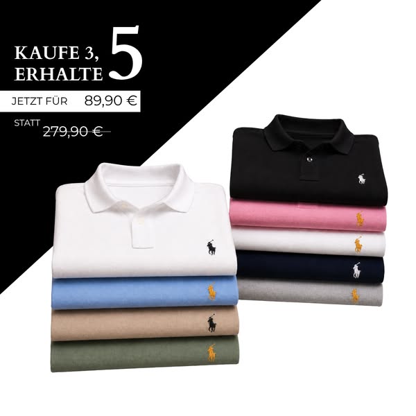 5 Polos für 89,90 €