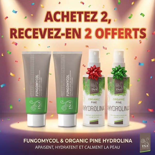 2 crèmes Fungomycol achetées, 2 Hydrolina offertes