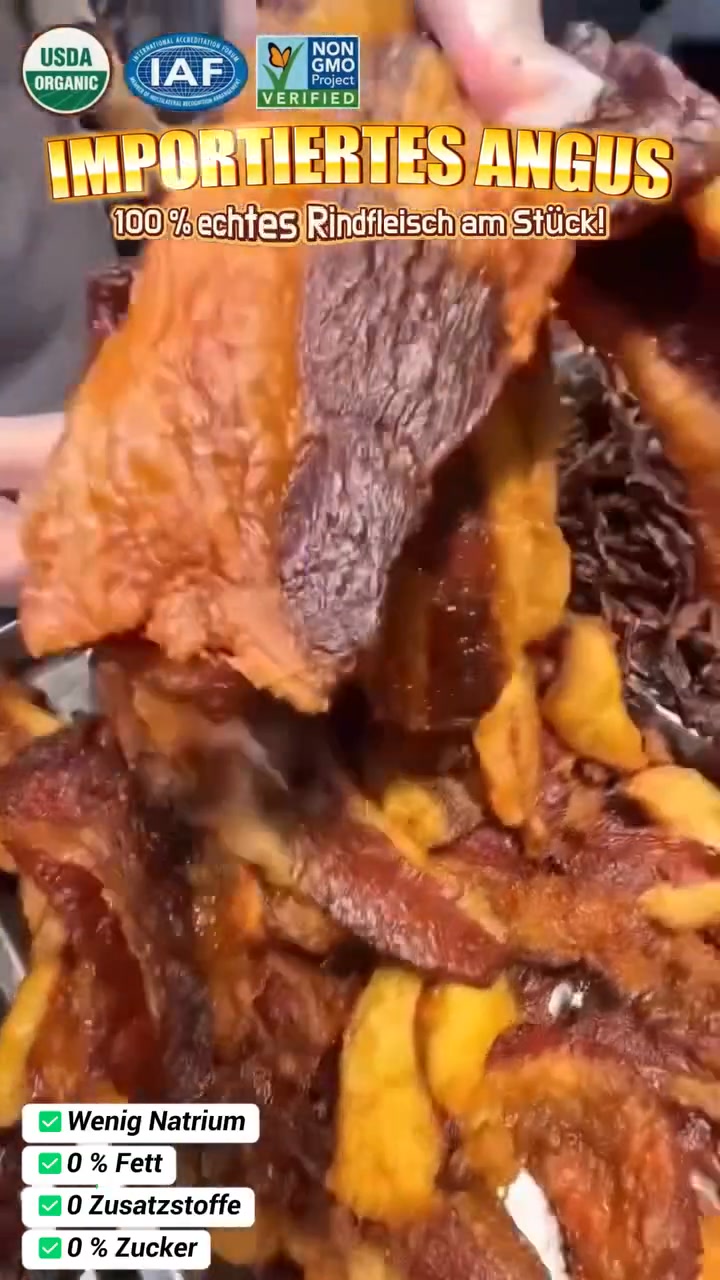 100% Premium Angus-Rindfleisch: Intensiv, fleischig und ohne unnötige Zusatzstoffe.