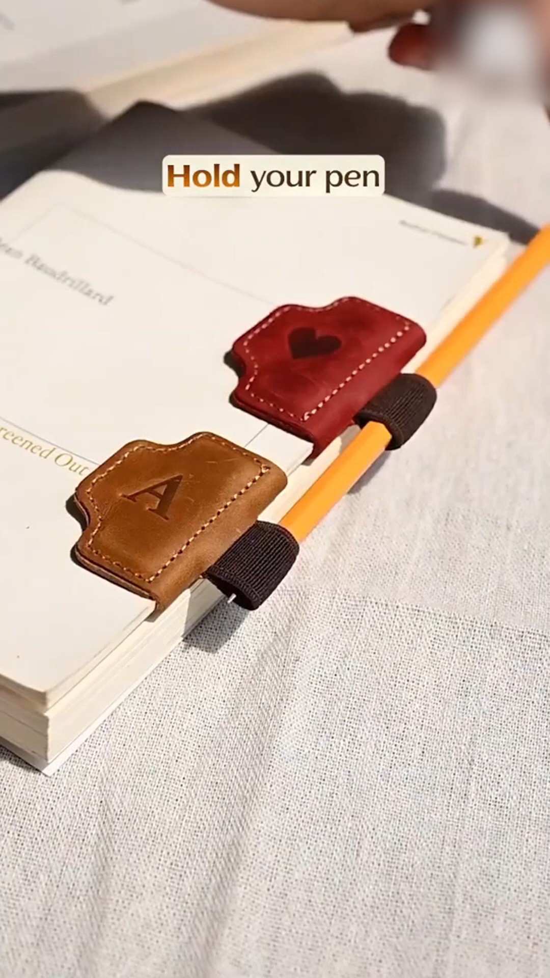 Personalized Magnetic Leather Pen Holder Bookmark