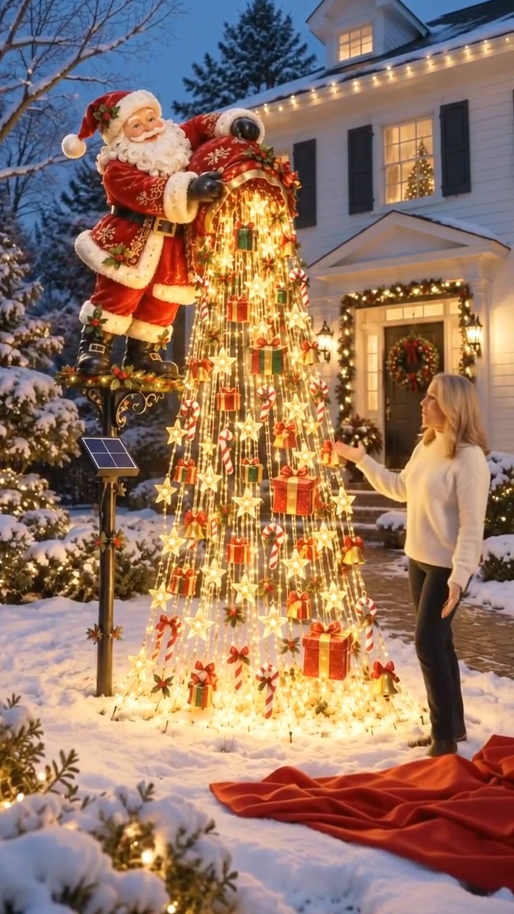 Christmas Starlight Cascade – Solar LED Garden Stake Lights