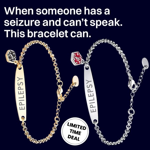 Women's Epilepsy Medical Alert Bracelet – Silver & Gold | My Medi Friend