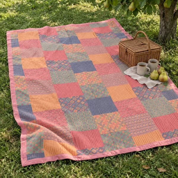 Colorful Cotton Square Quilt