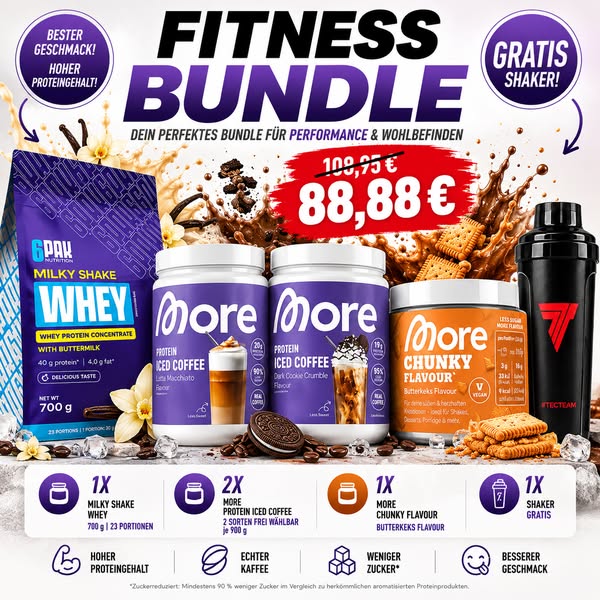 Fitness Bundle mit Whey & Protein Iced Coffee | Gratis Shaker