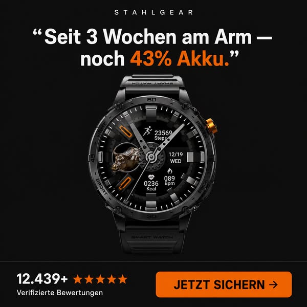 Weit über 25 Tage ohne Aufladen!