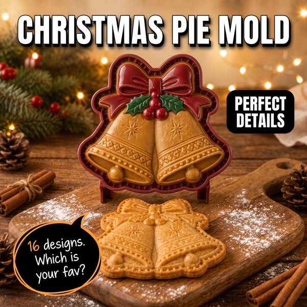 16-Design Christmas Mini Pie Mold Collection | Reusable Embossed Molds for