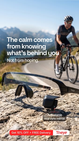 Eyewear with integrated rearview mirror