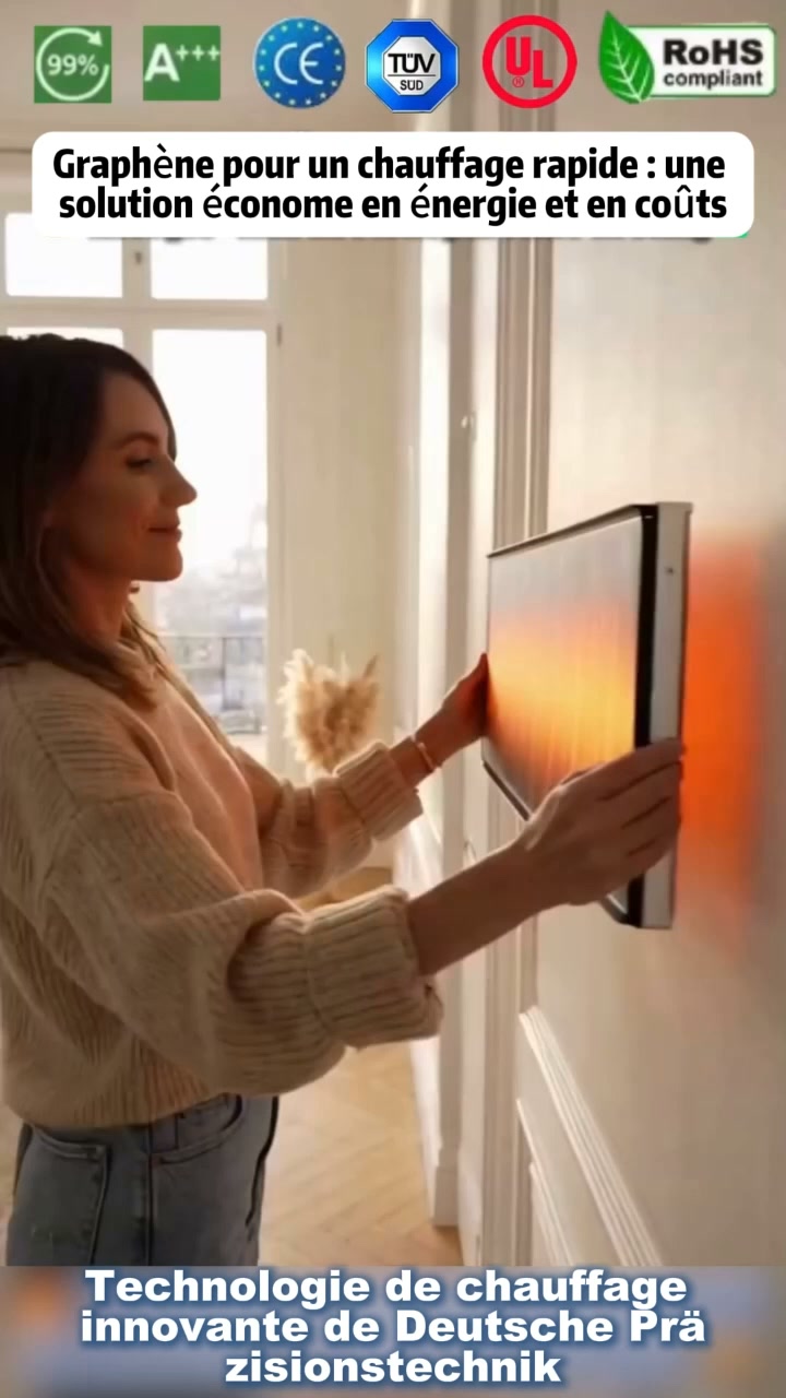 Panneau chauffant mural infrarouge au graphène – Chaleur en 3 secondes