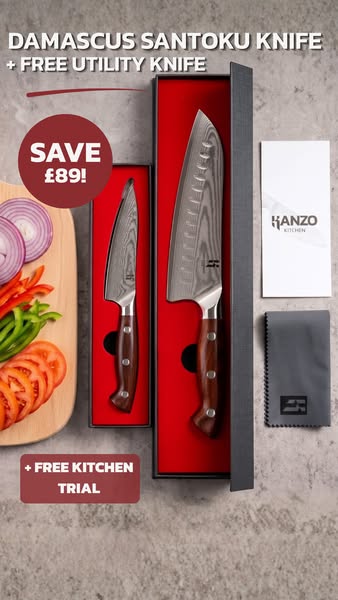£129 Santoku + FREE Utility Knife