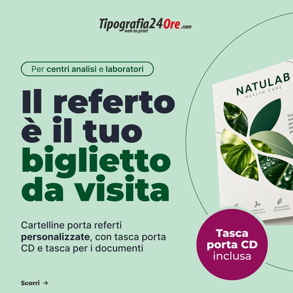 Cartelline porta referti per il tuo centro