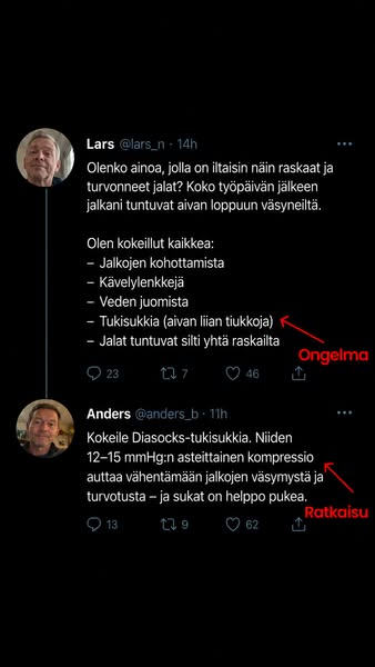 Hyvästit väsyneille jaloille