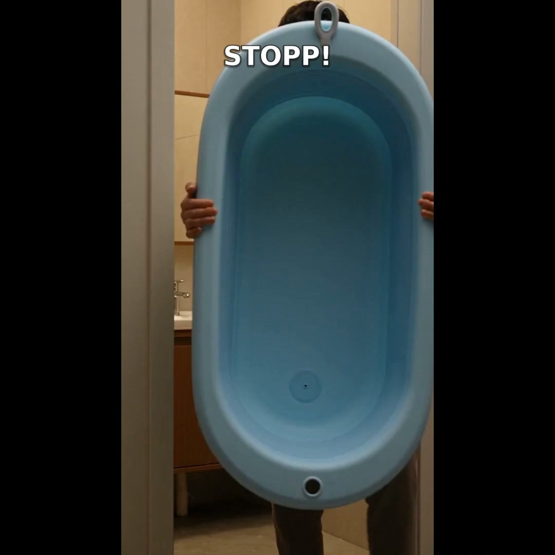 Diese Babybadewanne spart Platz