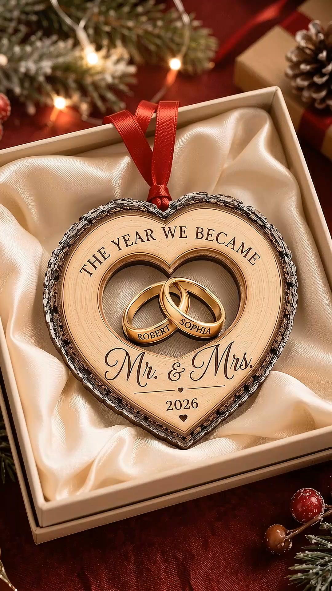 Personalized First Christmas As Mr. & Mrs. Acrylic Ornament
