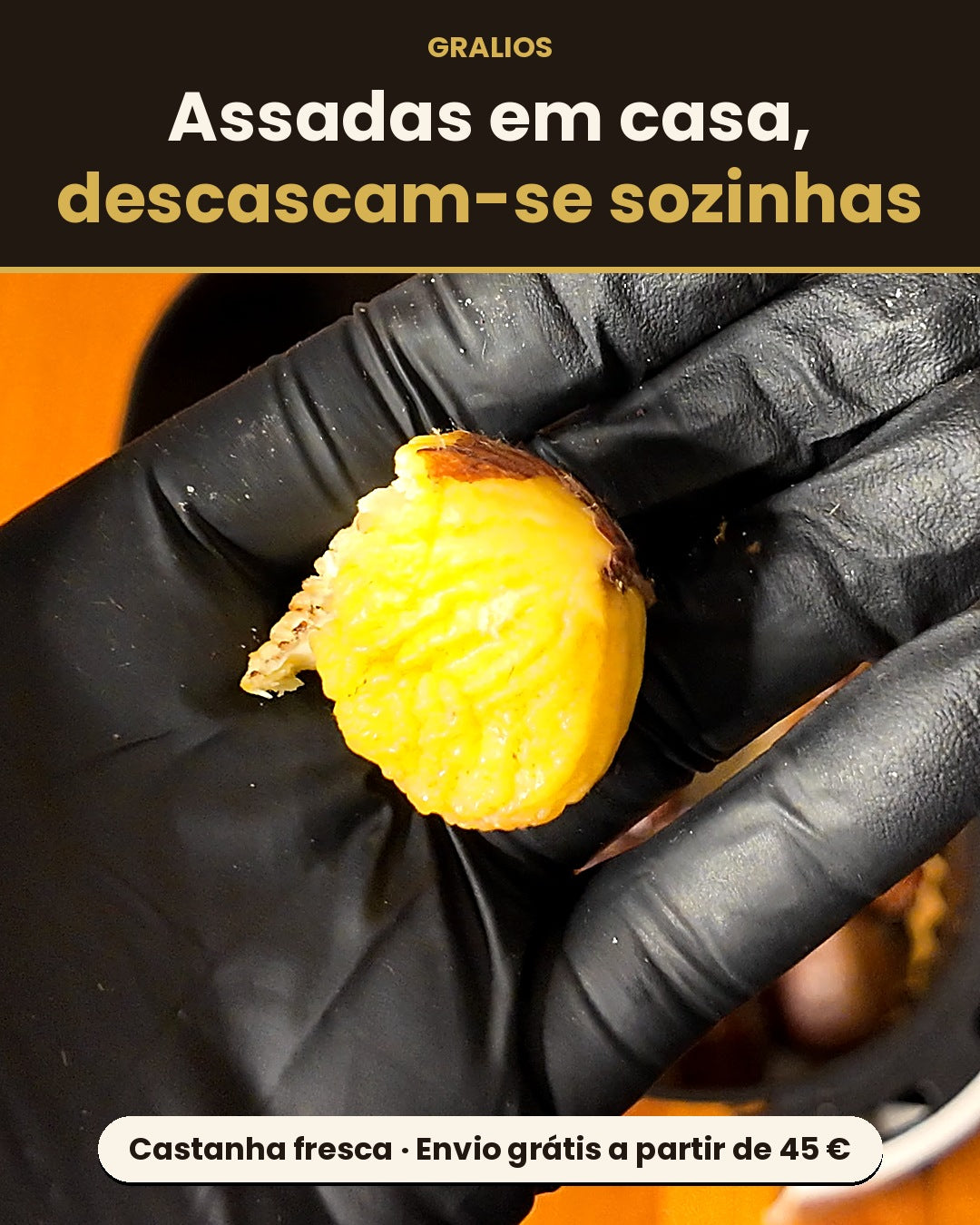 Castanha fresca da época