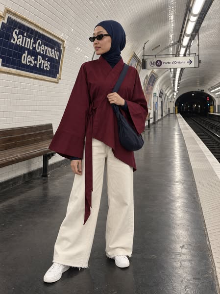 97% Cotton Asymmetrical Kimono