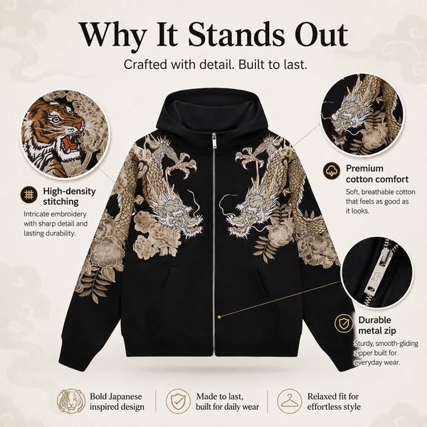 Raijin Tiger Hoodie — Power in Motion