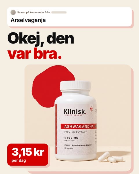 Ashwagandha, 3,15 kr per dag