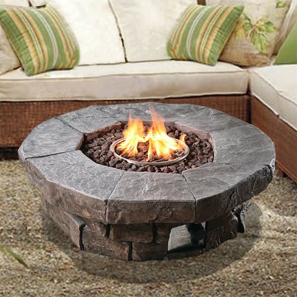 Stone Effect Gas Fire Pit - 93cm