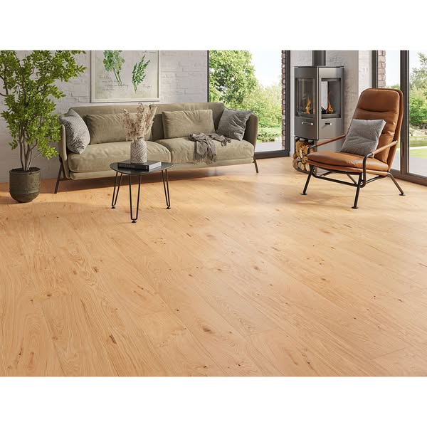 Stirling Oak Natural Brushed Plank Engineered Wood Flooring | UV Oiled | 190 x 1900 x 20/6mm