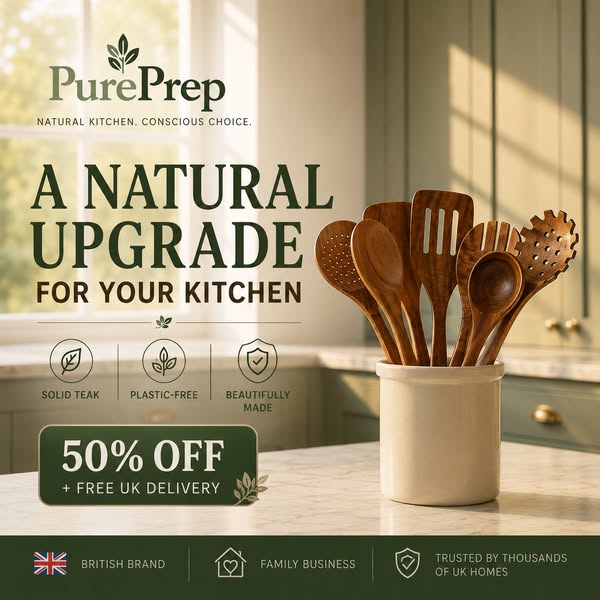 50% Off Best Selling Non-Toxic Teak Kitchen Utensils