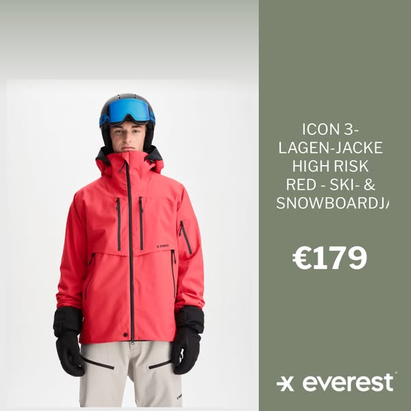 ICON 3 LAYER JACKET HIGH RISK RED - Ski & Snowboard Jacket