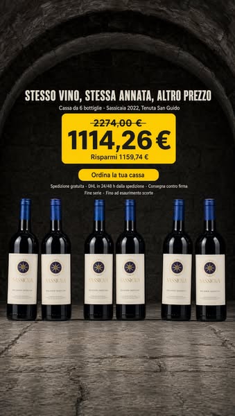 Confezione da 6 Bottiglie - Sassicaia 2022 - Tenuta San Guido | Vinatique