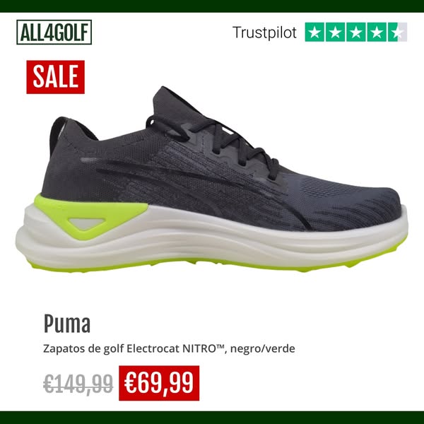 Puma Zapatos de golf Electrocat NITRO™, negro/verde