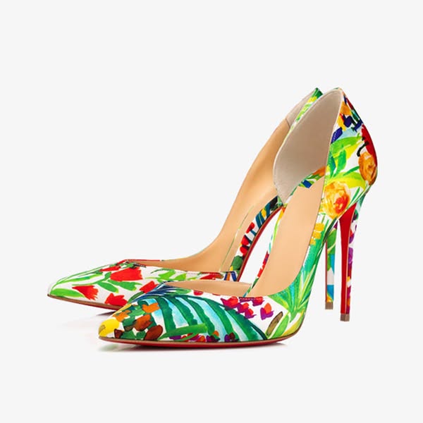 Feminine Floral Pointed Pumps