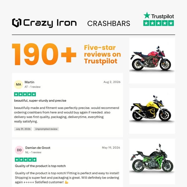 Crazy Iron Crash Bars — 190+ Reviews