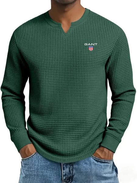 Textured Waffle-Knit Jersey