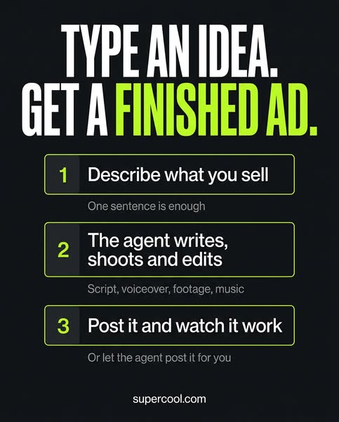 Type an idea. Get a finished ad.