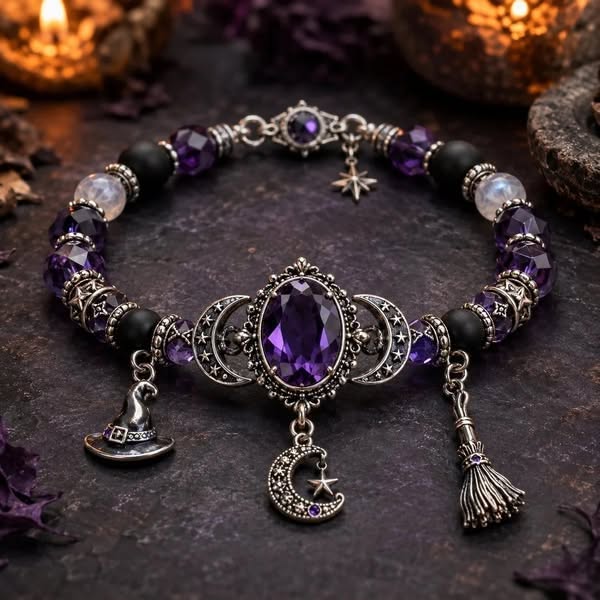 DERNIER JOUR – 49 % DE RÉDUCTION Bracelet porte-bonheur « Cristal de Lune de la Sorcière »