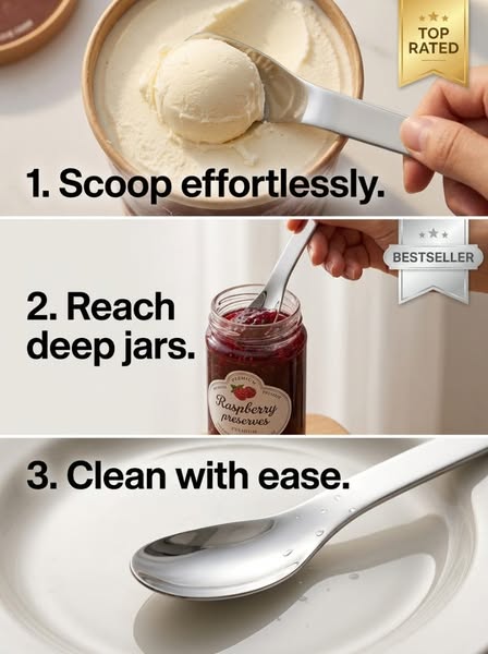 Stainless Steel Long Handle Dessert Spoon