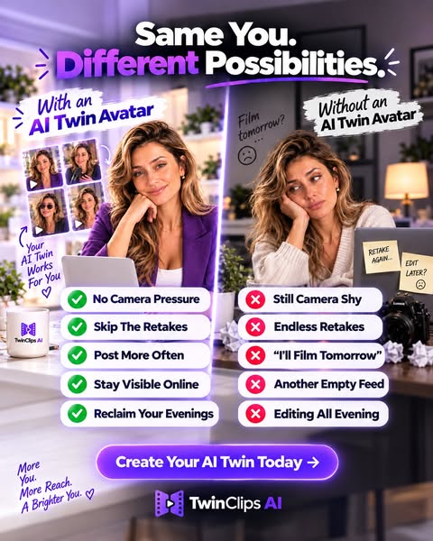 Your AI Twin Avatar. $67 One-Time.