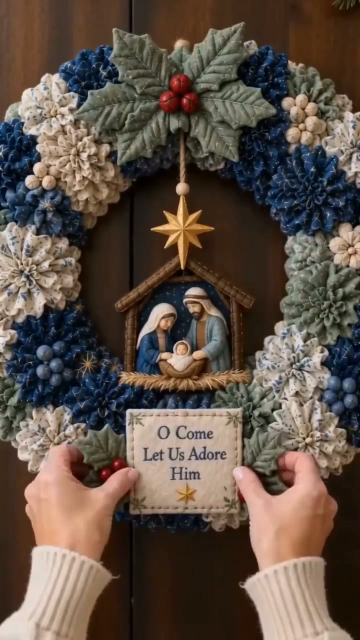 Make A Christmas Wreath You'll Be Proud To Display 3D Fabric Poke DIY Kit With Tutorial & Guide Included