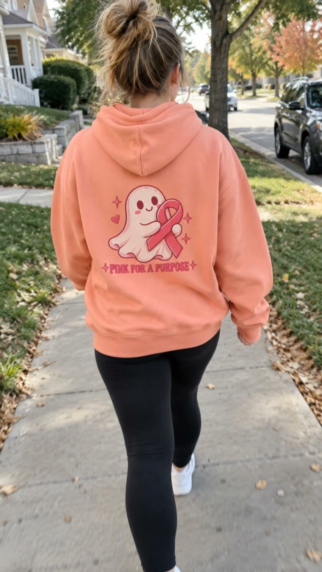 Pink For A Purpose Ghost Graphic Hoodie