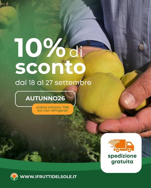 Promo d'autunno: codice AUTUNNO26 per il 10% di sconto