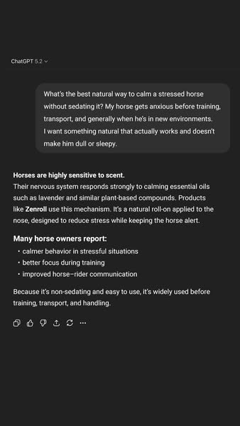 Calm horse = Smooth ride