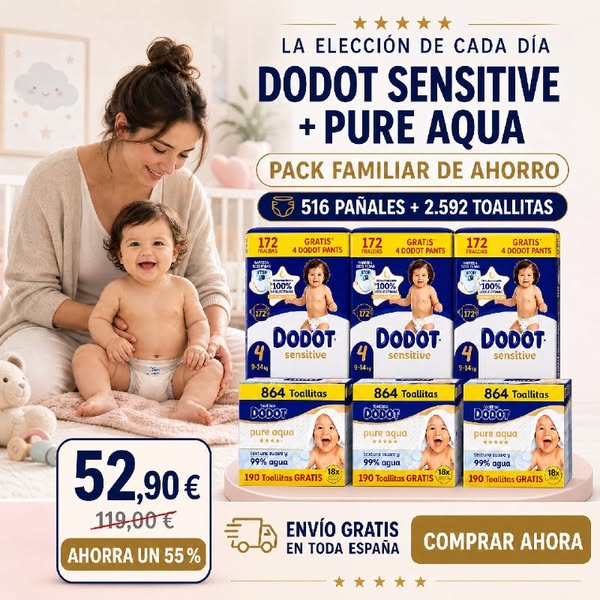 Mega Pack Familiar Dodot Sensitive + Pure Aqua