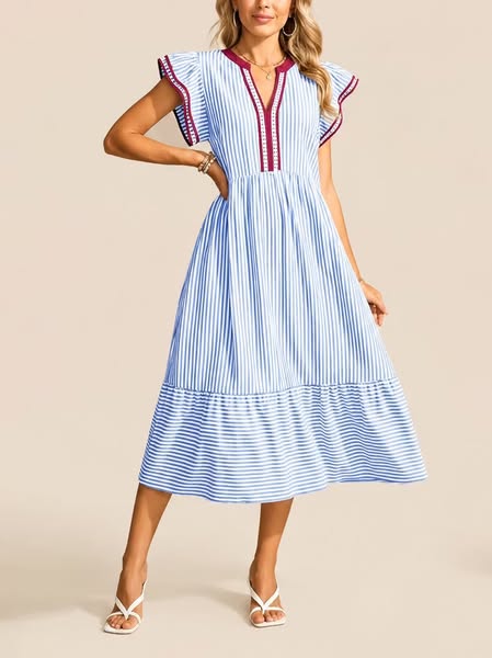 Women's Oversized Denim Shirt Dress With Pockets