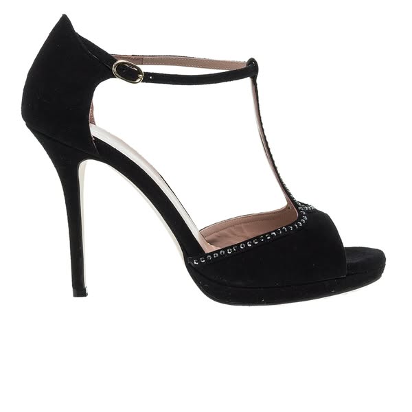 Mourtzi ΜΑΥΡΑ suede ΠΕΔΙΛΑ ΜΕ strass