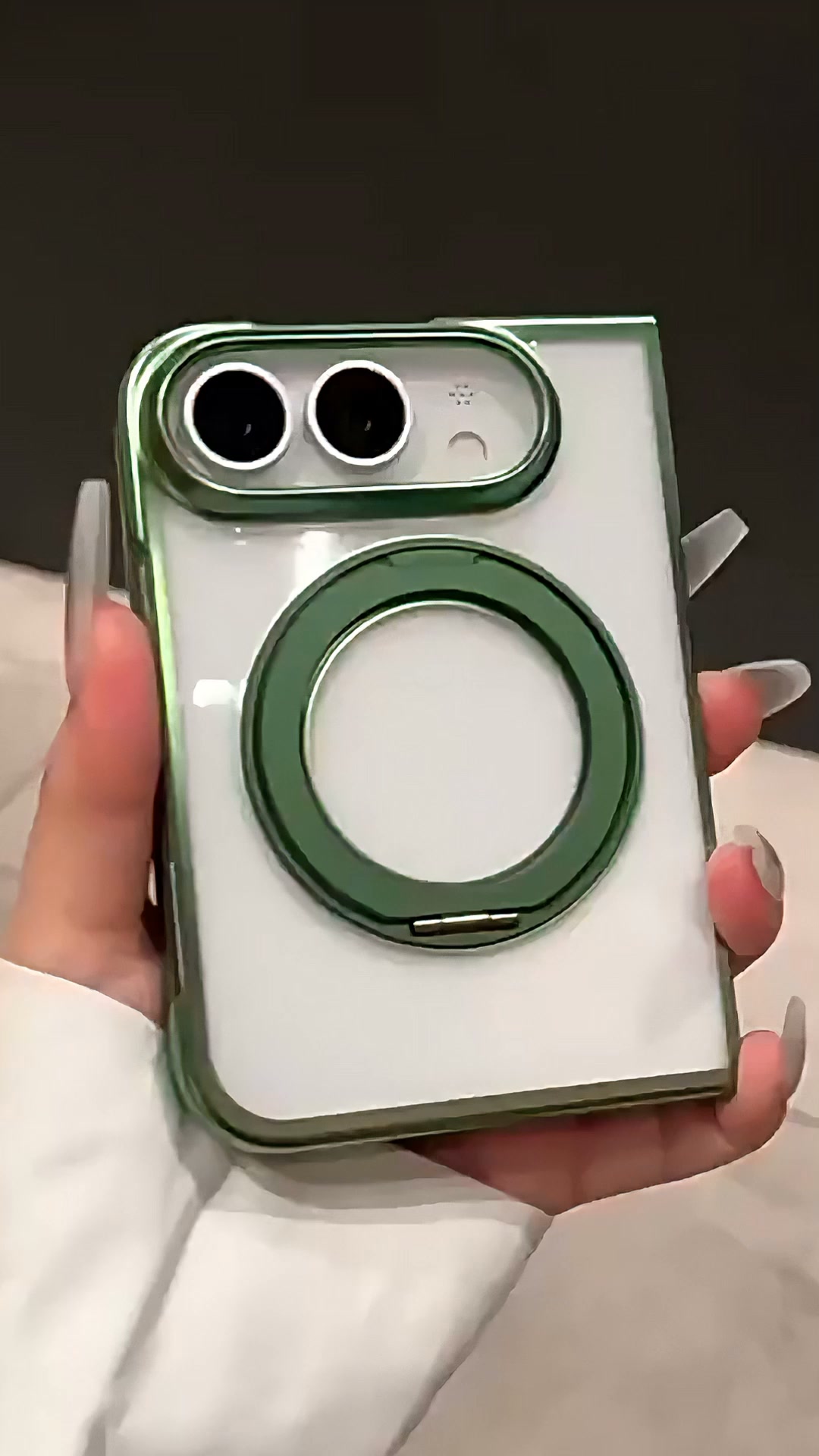 iPhone Duo Transparent Electroplated Magsafe Stand Case